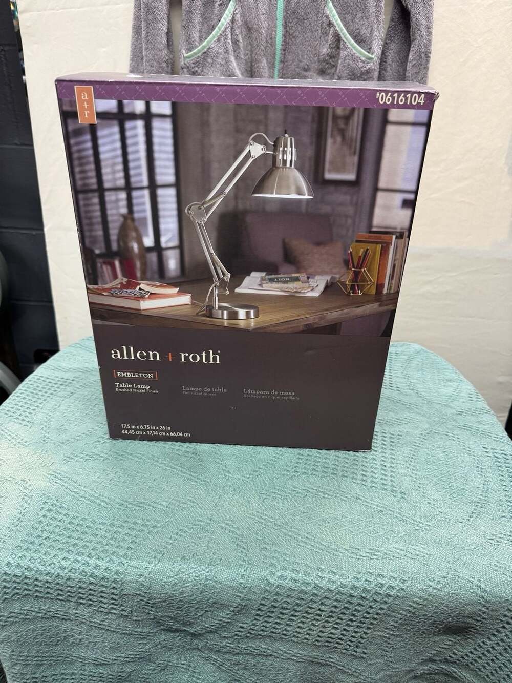allen + roth Embleton Table Lamp Brushed Nickel Finish